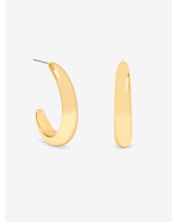 Jon Richard Gold Plated Polished Large Curve Hoops