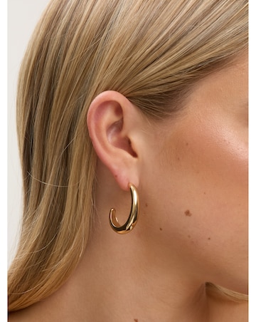 Jon Richard Gold Plated Polished Large Curve Hoops