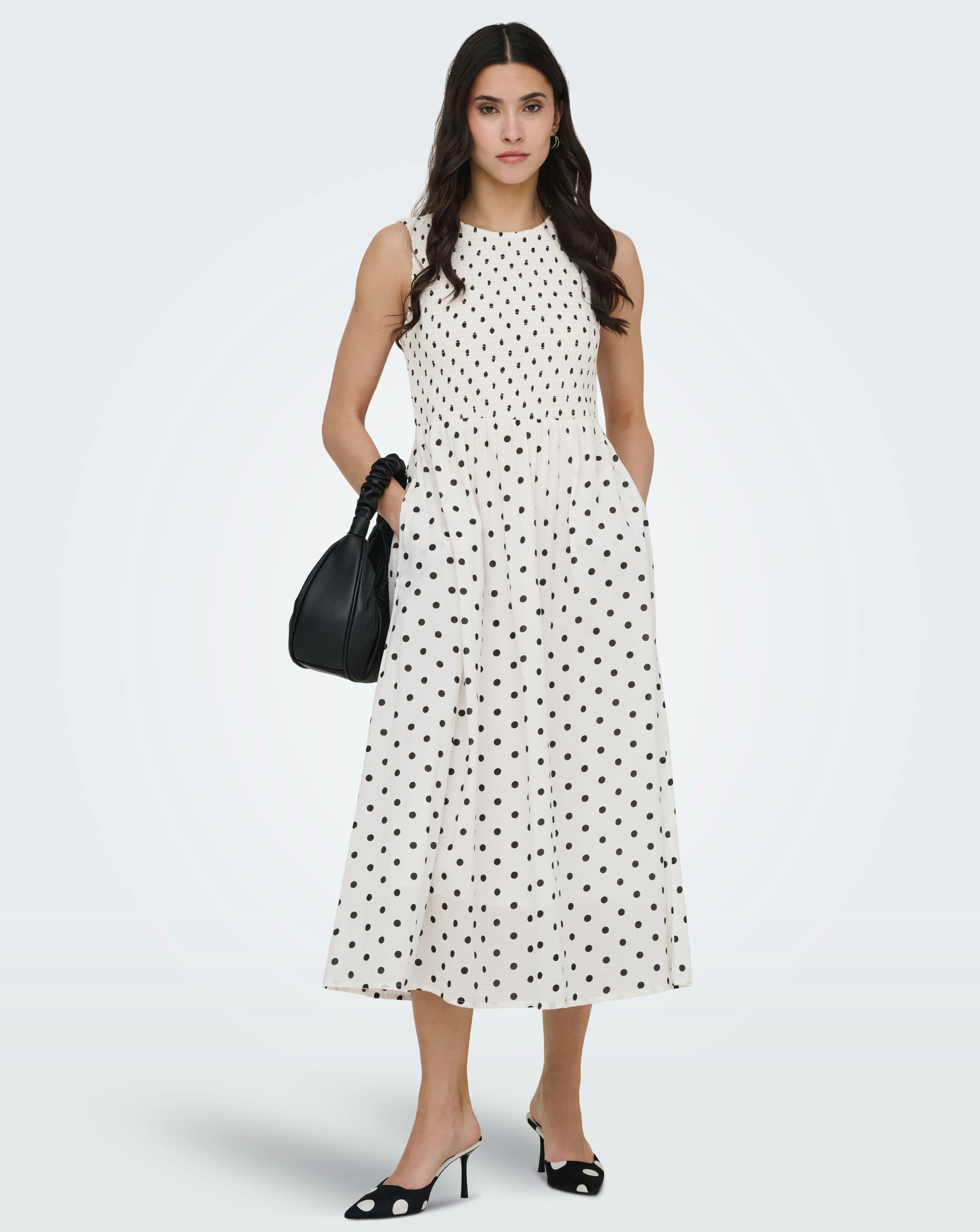 New In - JdY Diego S/L Woven Spot Midi Dress