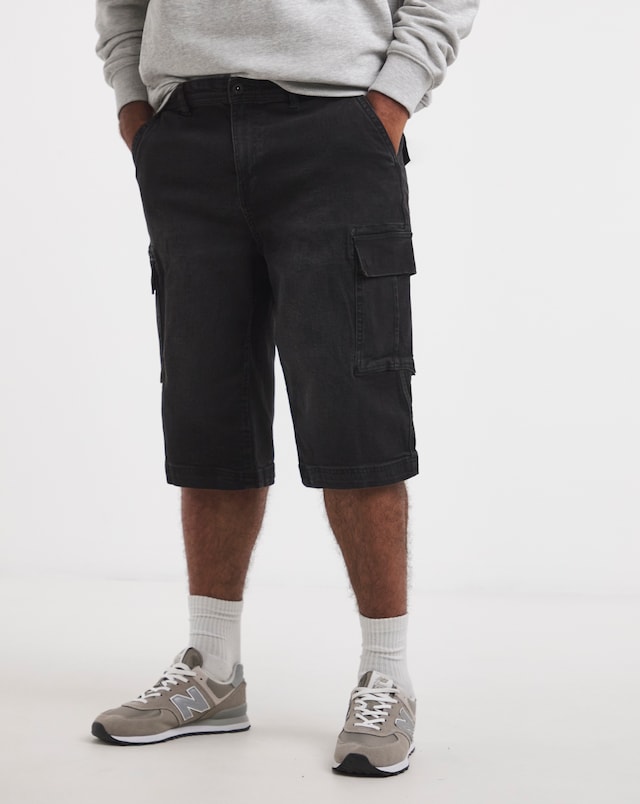 Atlas 3/4 Length Denim Short - Black