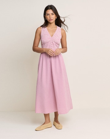 NOBODY'S CHILD SLEEVELESS ELIZA MIDI DRESS
