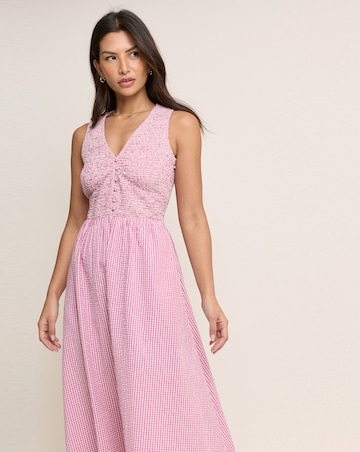 NOBODY'S CHILD SLEEVELESS ELIZA MIDI DRESS