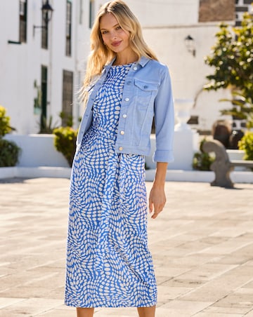 Sosandar Soft Blue Denim Jacket