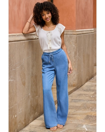 Sosander Light Wash Drawcord Denim Trouser