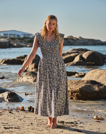 Fatface Demi Shells Jersey Midi Dress