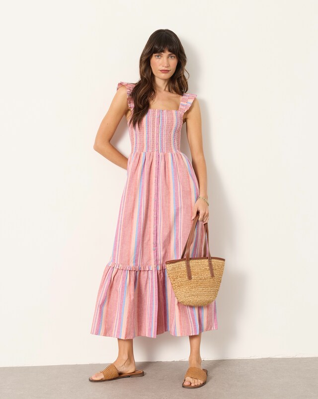 FatFace Eva Stripe Midi Dress