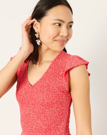 Demi Coral Jersey Midi Dress