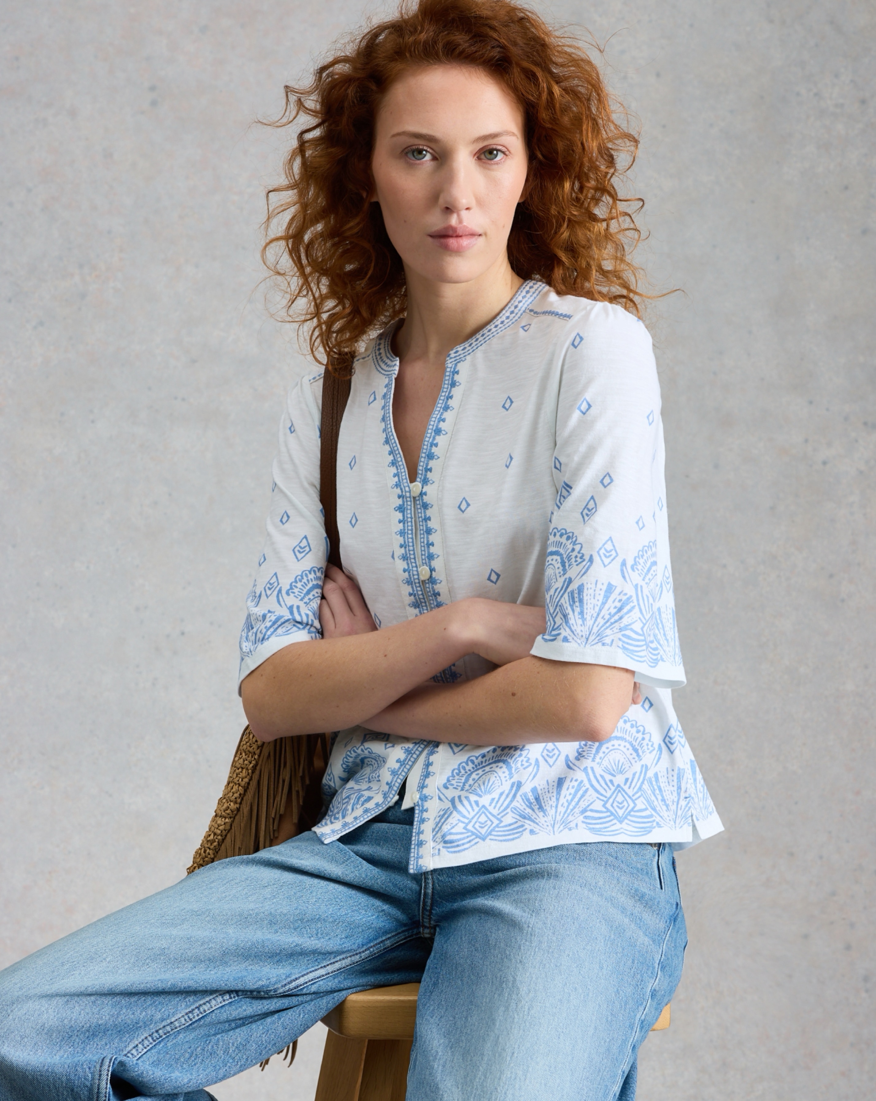 New In - White Stuff Lizie Border Emroidered Top