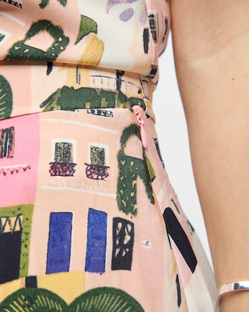 OBJECT High Waisted Printed Short Skirt