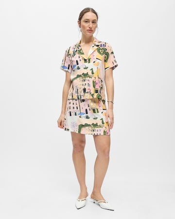 OBJECT High Waisted Printed Short Skirt