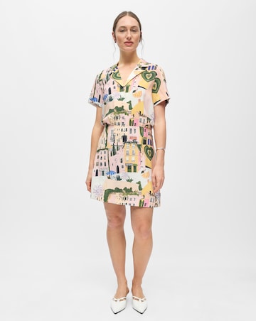 OBJECT High Waisted Printed Short Skirt