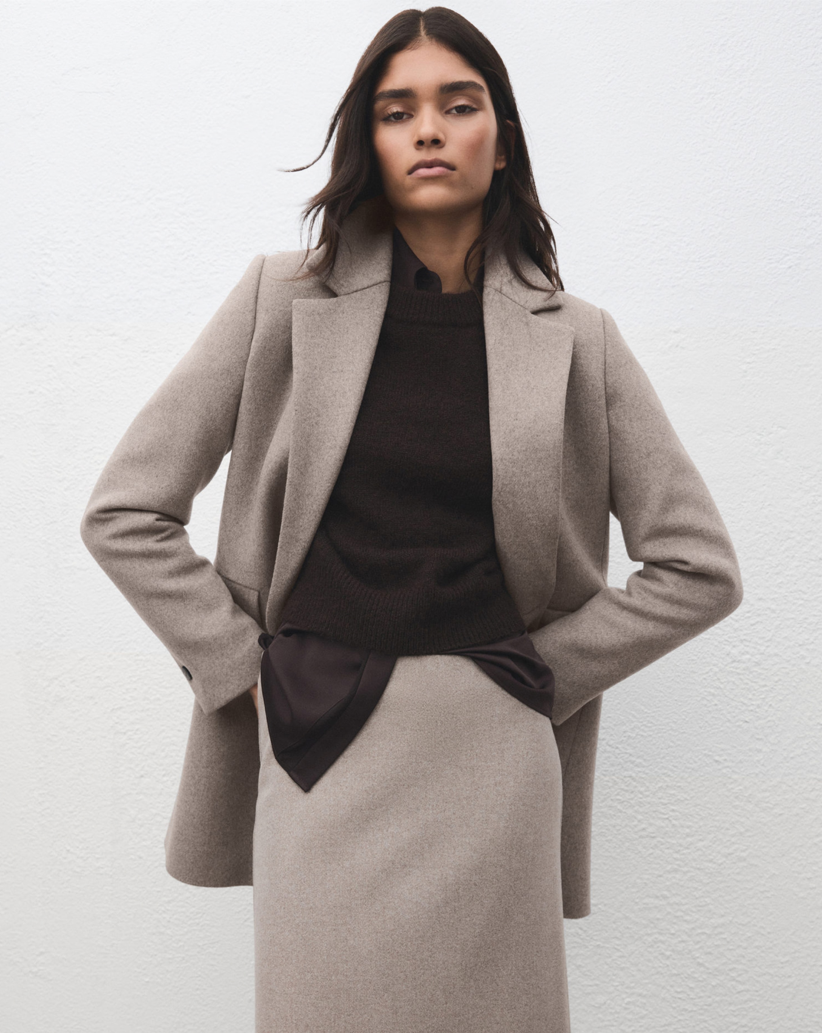 Mango Wool Mix Double Breasted Coat