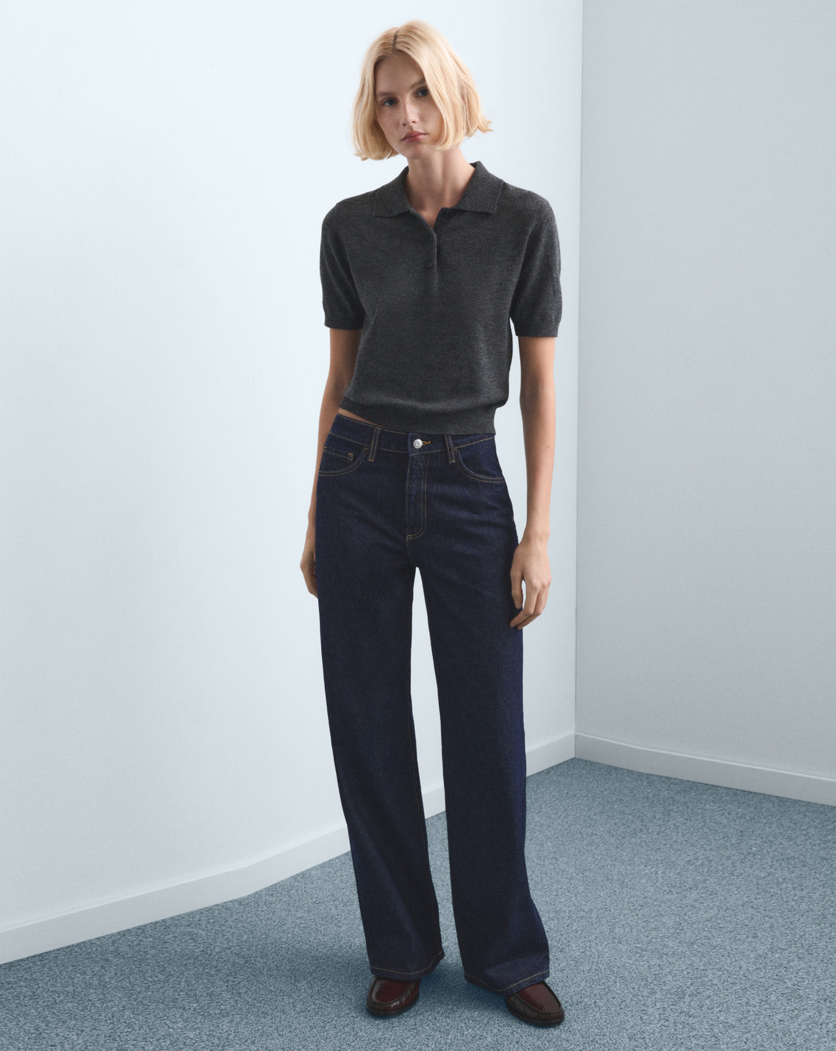 New In - Mango High-Rise Wide Leg Jean