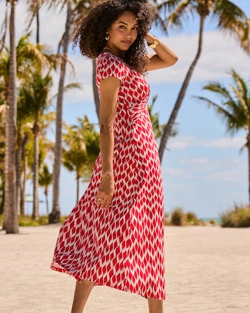Sosandar Print Twist Front Maxi Dress