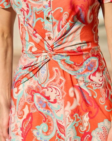 Sosandar V Neck Paisley Twist Midi Dress
