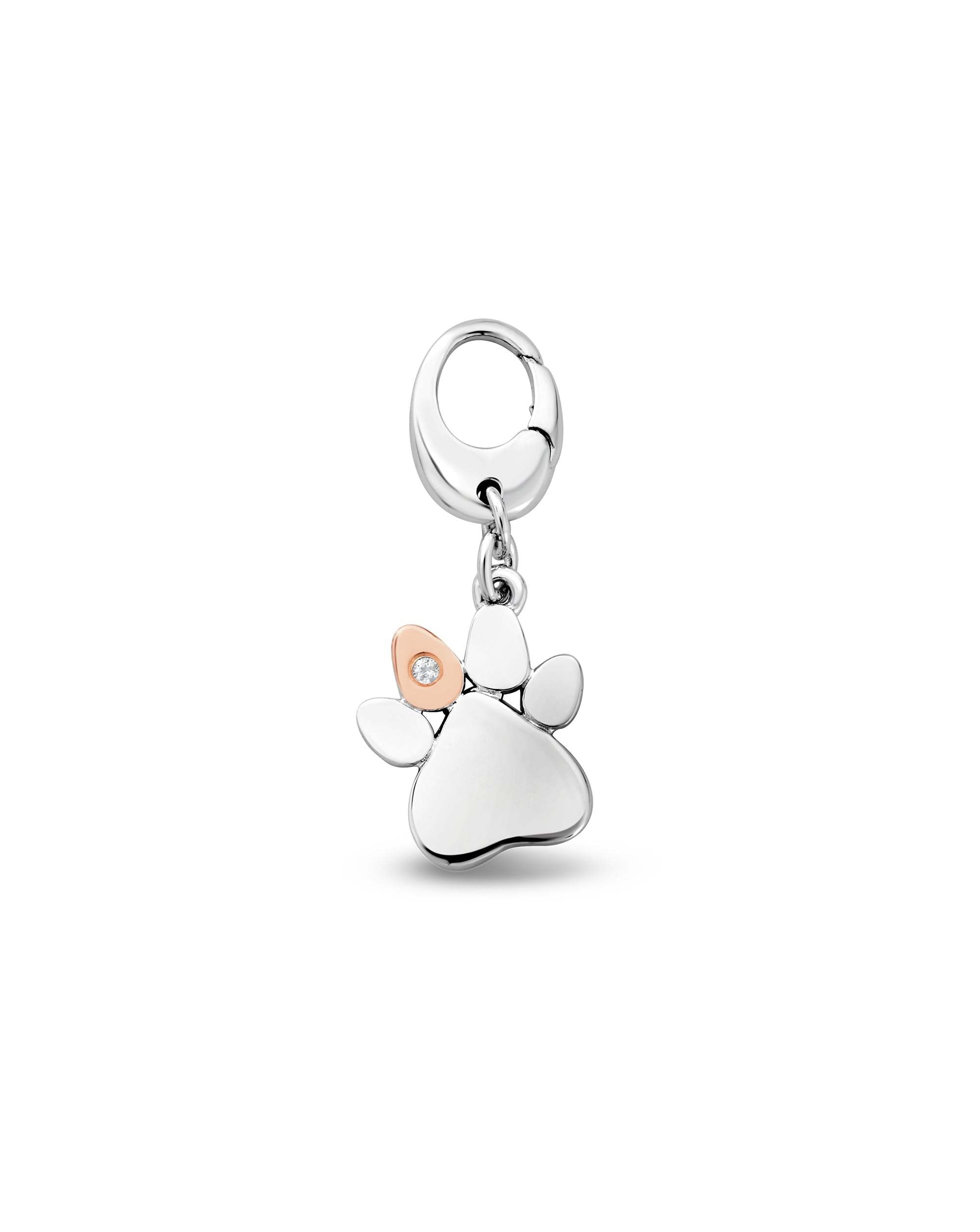 Paw Prints Charm with Topaz