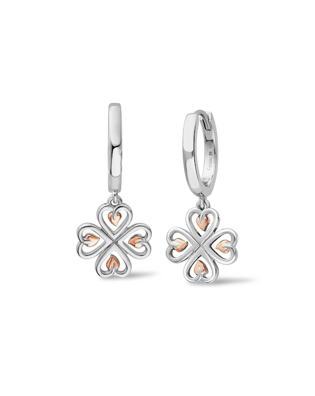 Tree of Life Heart Drop-Hoop Earrings