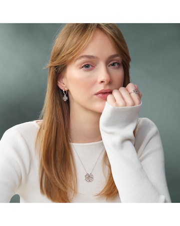 Clogau Tree of Life Sterling Silver Heart Drop-Hoop Earrings