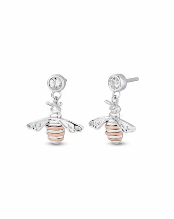 Clogau Nature's Wonder Sterling Silver Honey Bee Drop Earrings with Topaz