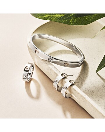 Clogau Insignia Sterling Silver Band Ring with Topaz