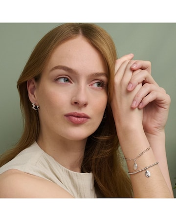 Clogau Nature's Wonder Sterling Silver Forget-Me-Not Huggie Hoops