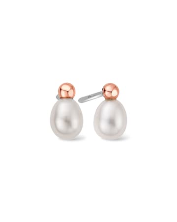Clogau Nature's Wonder Sterling Silver Beachcomber Stud Earrings with Pearls
