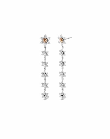 Clogau Nature's Wonder Sterling Silver Daffodil Drop-Hoop Earrings