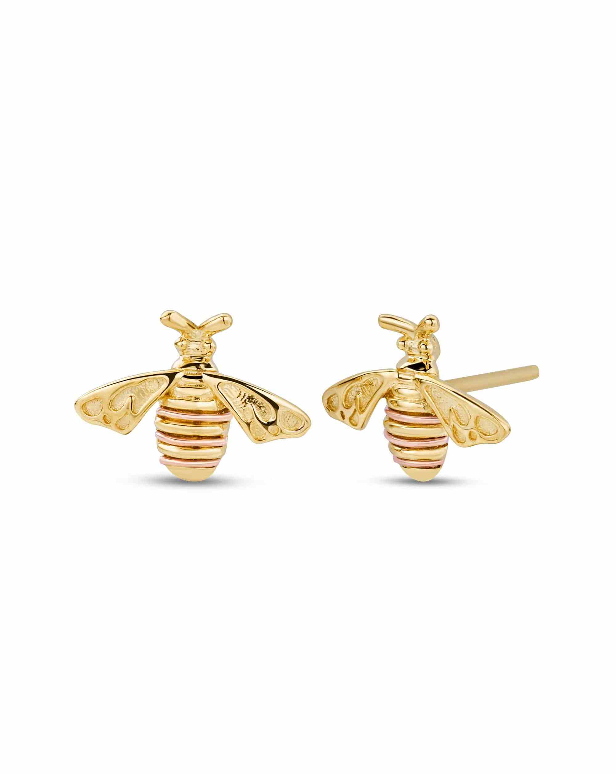 Honey Bee Gold Stud Earrings