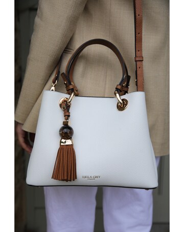 Luella Grey Gala White Crossbody Tote
