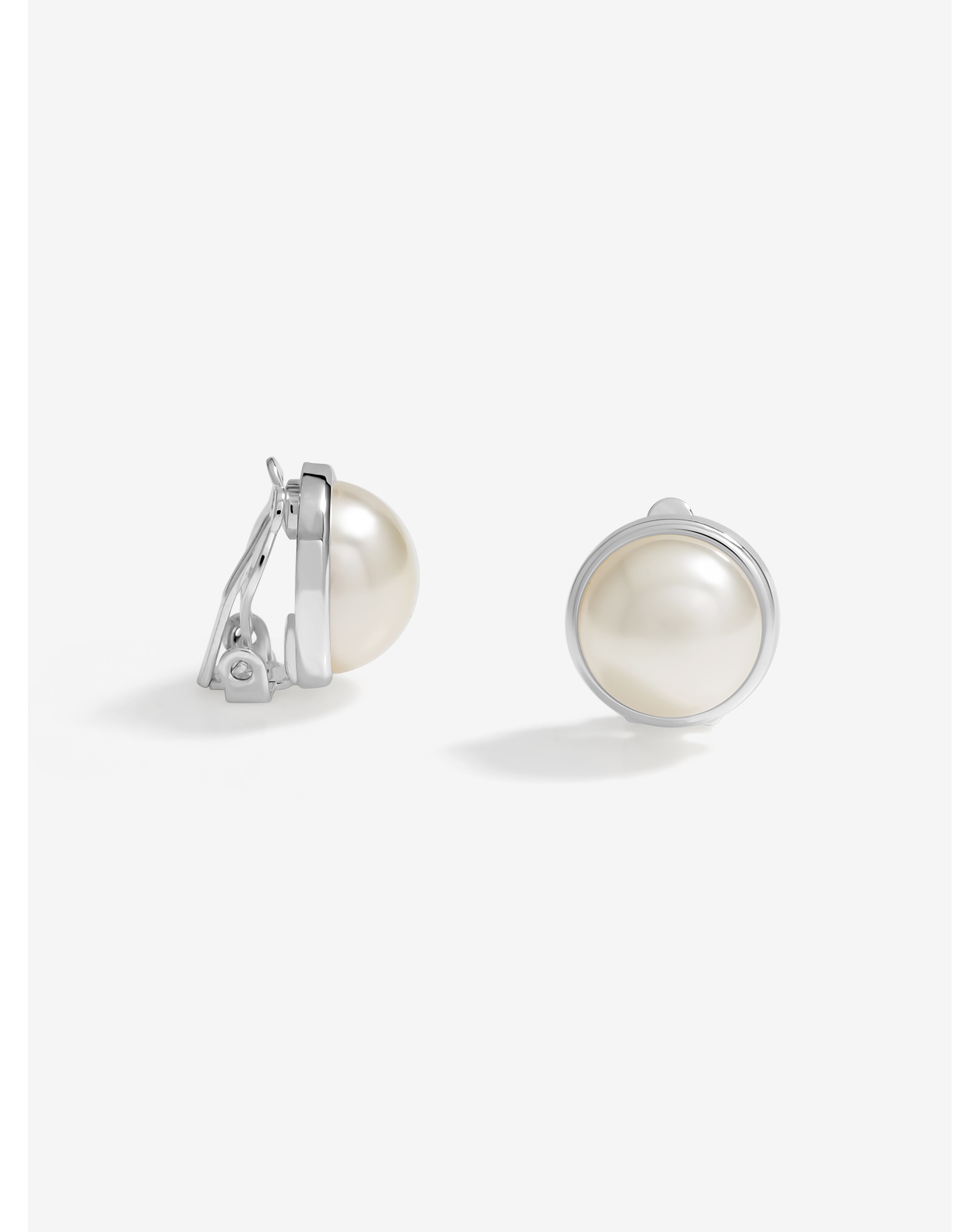 Jon Richard Pearl Dome Clip Earrings