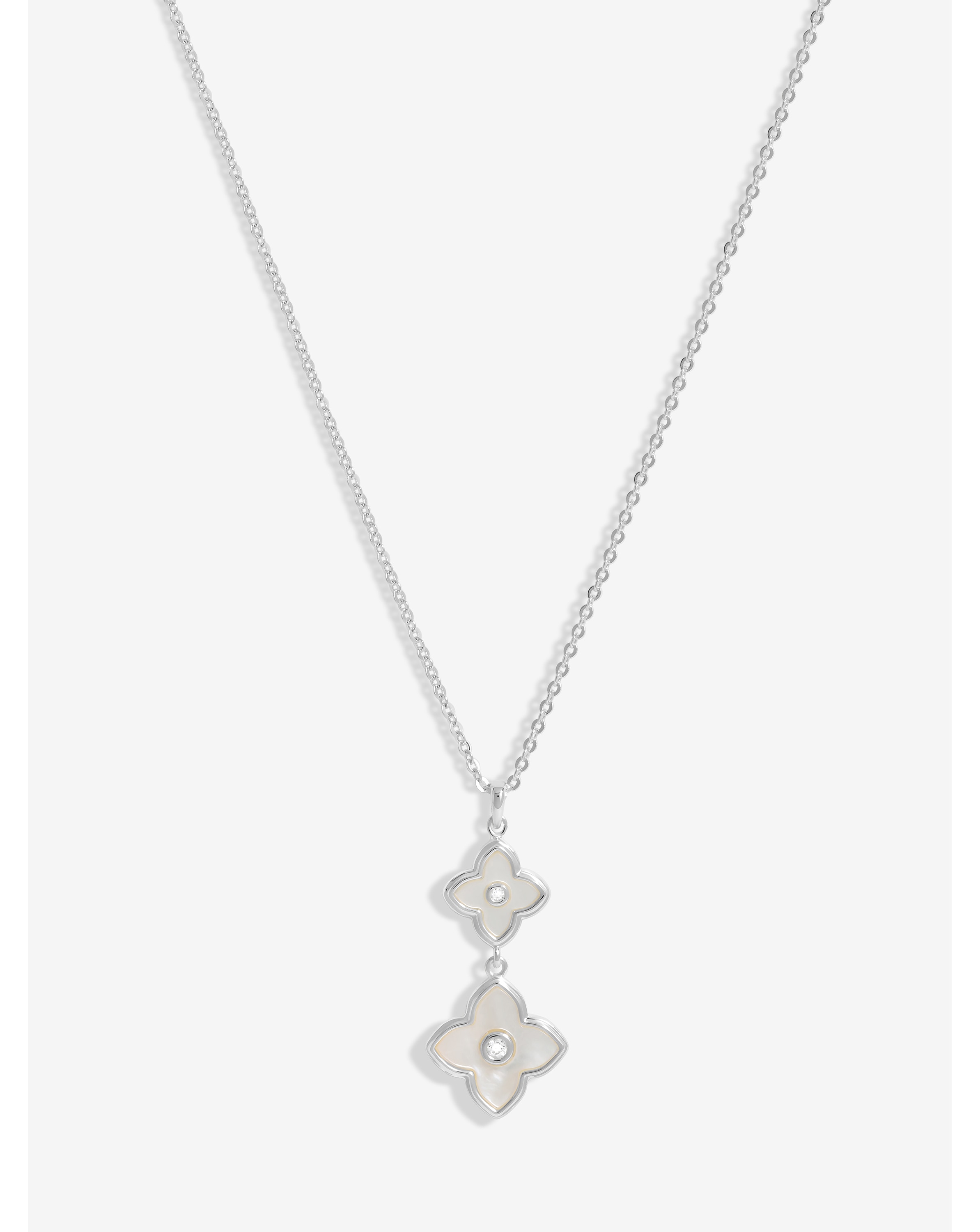 Jon Richard Silver MOP Clover Pendant