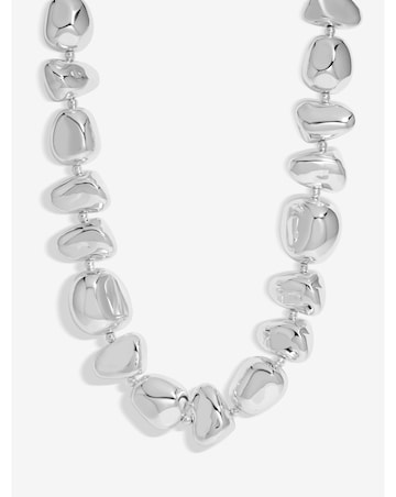 Mood Silver Polished Organic Pebble Necklace