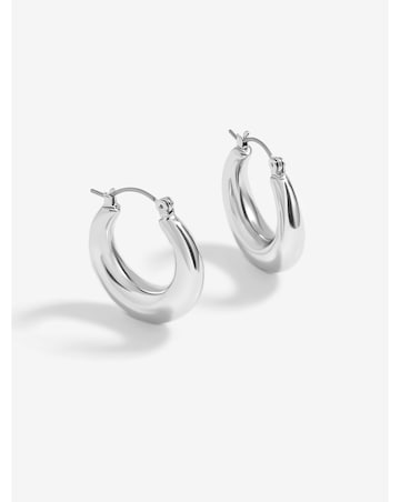Jon Richard Silver Plated Graduated Hoop Earrings
