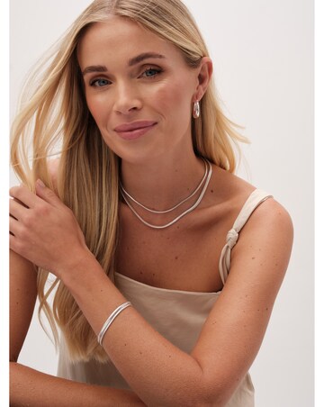 Jon Richard Silver Plated Graduated Hoop Earrings