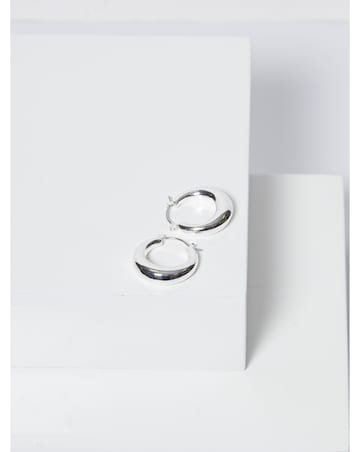 Jon Richard Silver Plated Graduated Hoop Earrings