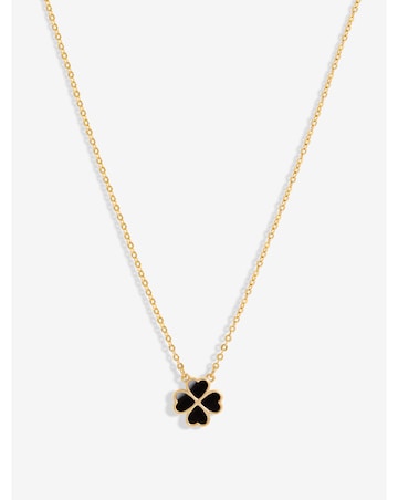 Jon Richard Gold Plated And Jet Heart Clover Pendant