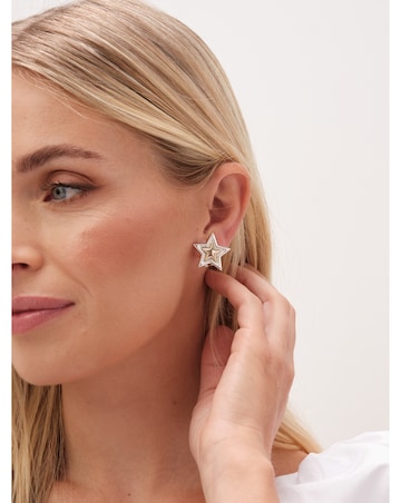 Mood Two Tone Star Clip On Earrings