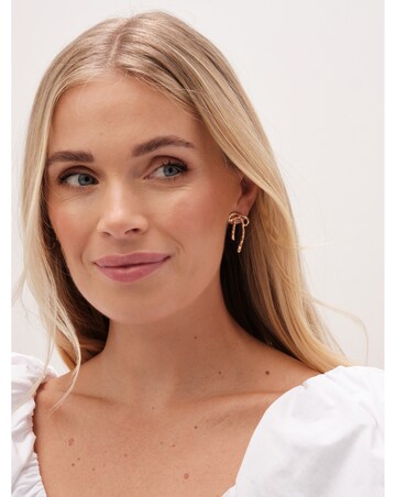 Mood Gold Hammered Polished Bow Earrings