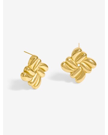 Jon Richard Gold Plated Ridged Large Stud Earrings