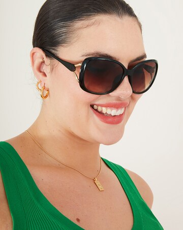 Accessorize Metal Detail Wrap Sunglasses