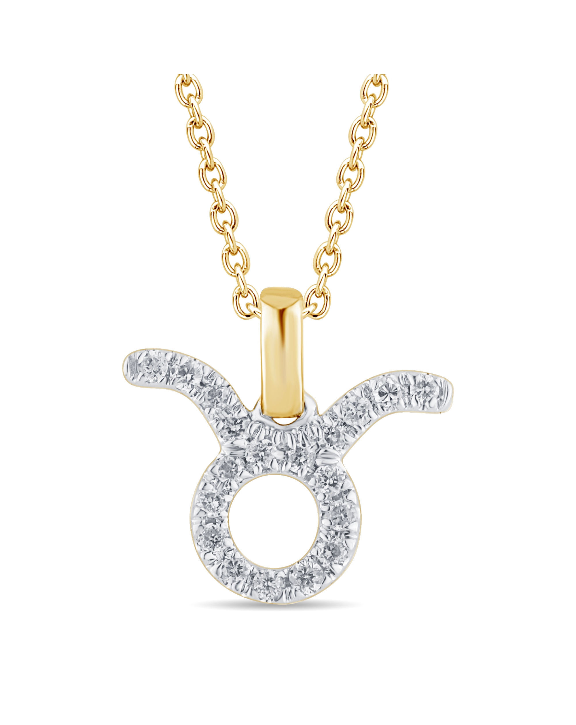 9ct Gold Diamond Taurus Pendant