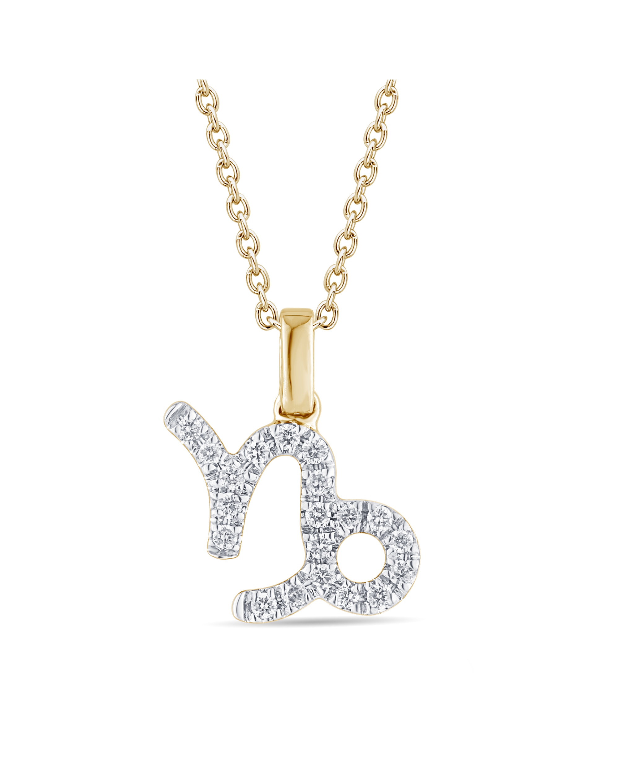 9ct Gold Diamond Capricorn Pendant