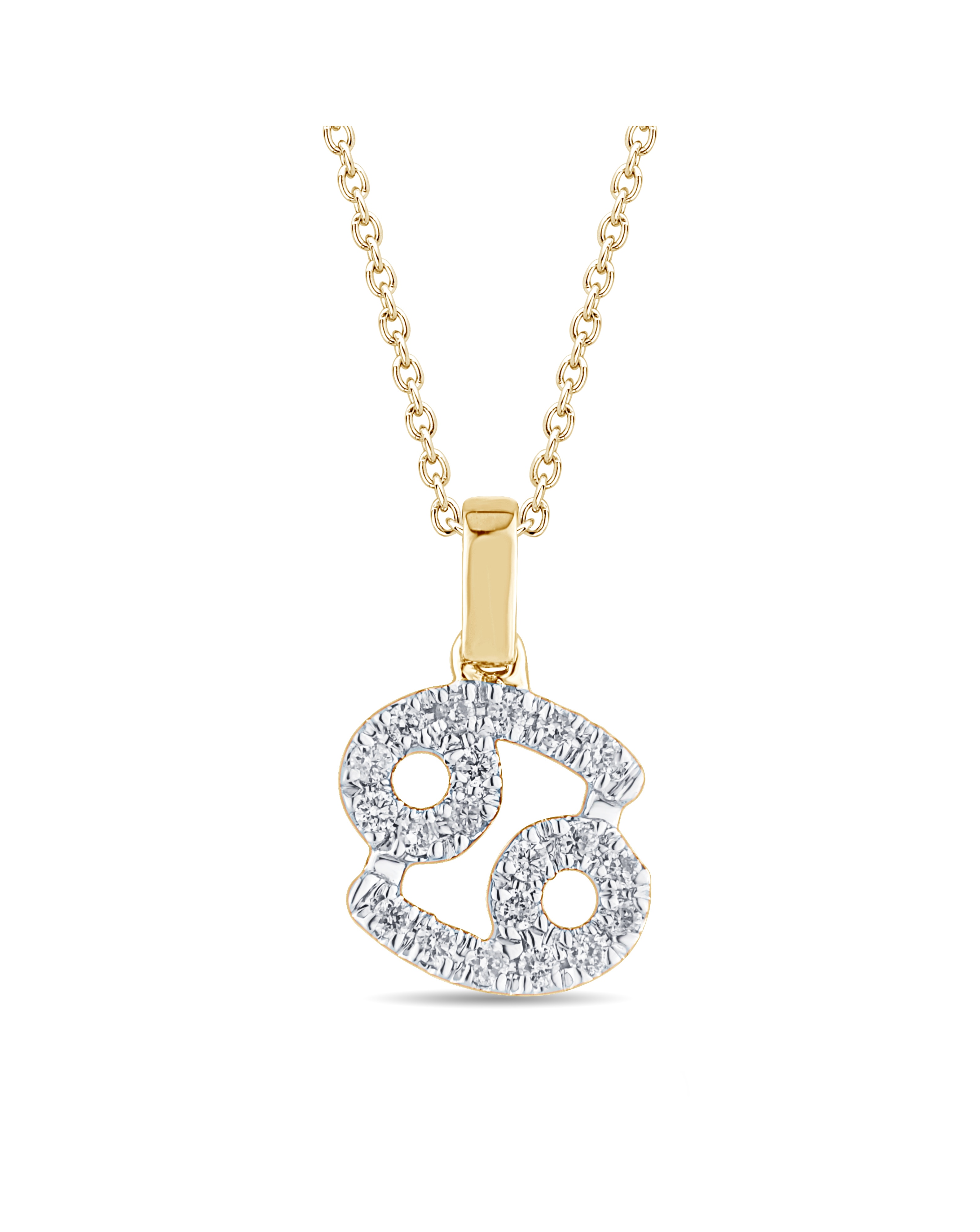 9ct Gold Diamond Cancer Pendant