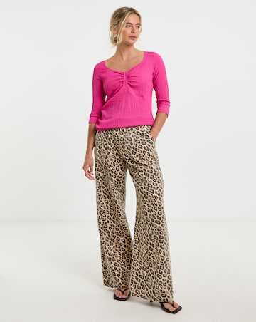 Hot Pink Textured Jersey Top