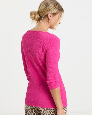 Hot Pink Textured Jersey Top
