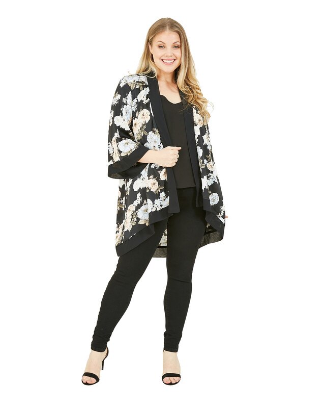 evans floral kimono jacket