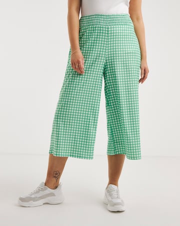 Gingham Textured Jersey Culotte