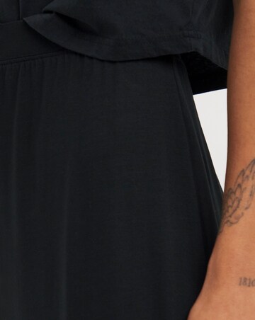 Black Side Split Jersey Maxi Skirt