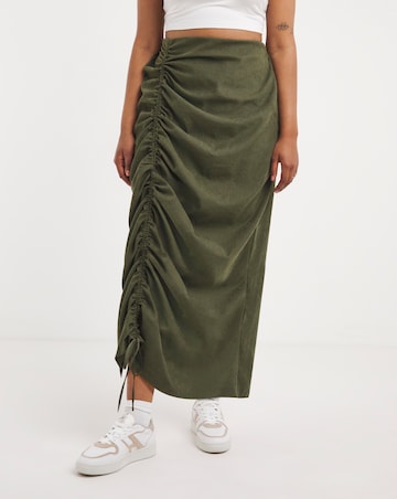 Maxi Parachute Cargo Skirt with Ruched Detailing