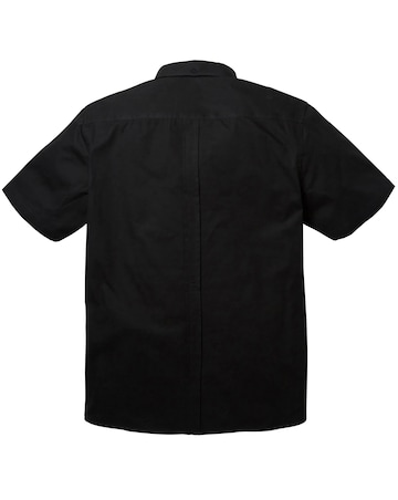 Jacamo Short Sleeve Black Military Shirt Long